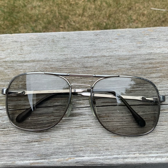 Vintage Retro LUXOTICCA 1041 Silver Pilot Metal Sunglasses Eyeglasses Frames - Picture 1 of 16
